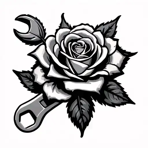 Wrench and rose