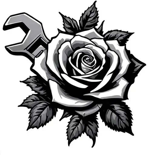 Wrench and rose - Variation 2