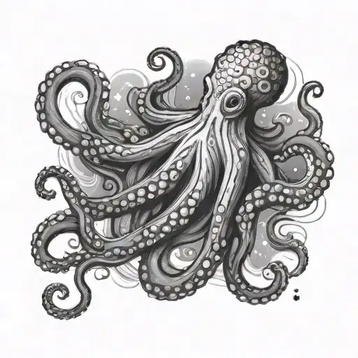 octopus van gogh starry night swirl - Variation 2