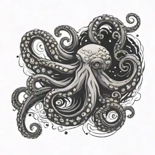 octopus van gogh starry night swirl - Variation 3