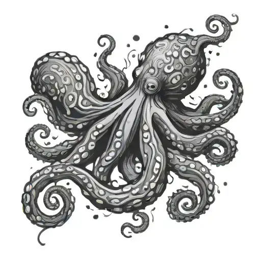 octopus van gogh starry night swirl - Variation 4