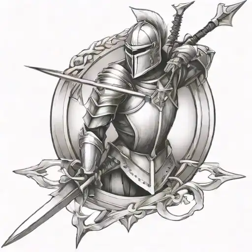 knight bow arrow design - Variation 7