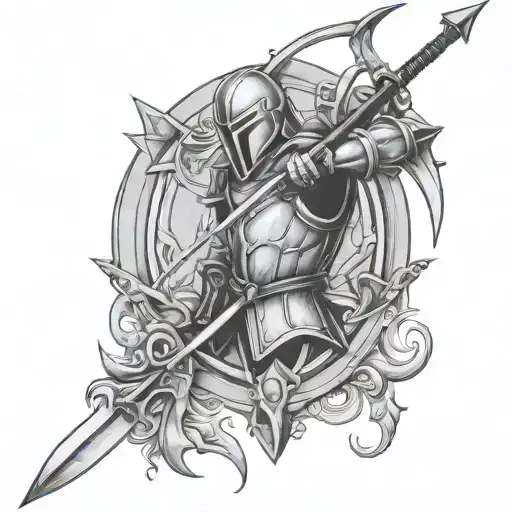 knight bow arrow design - Variation 8