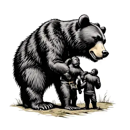 Irish bear protecting family - Variation 2