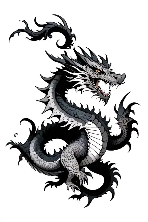Japon Dragon with wings - Variation 2