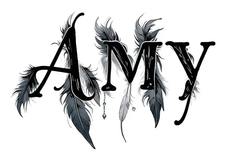 "Amy" feathers dangling - Variation 2