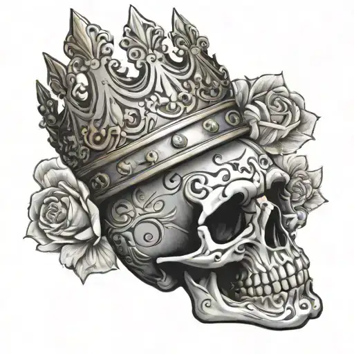 skull head wearing a crown - Variation 5