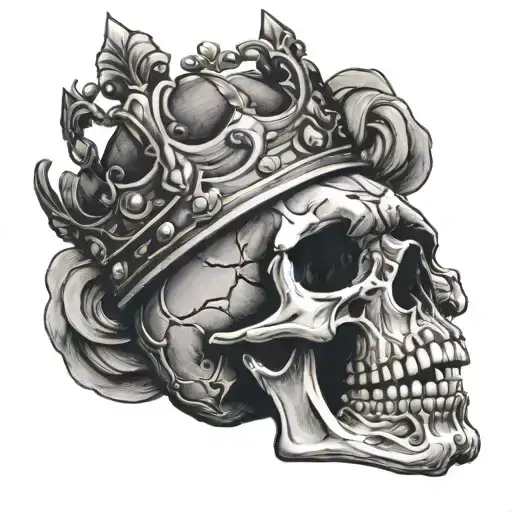 skull head wearing a crown - Variation 6