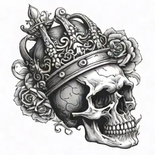 skull head wearing a crown - Variation 8