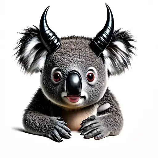 koala with devil horns - Variation 2
