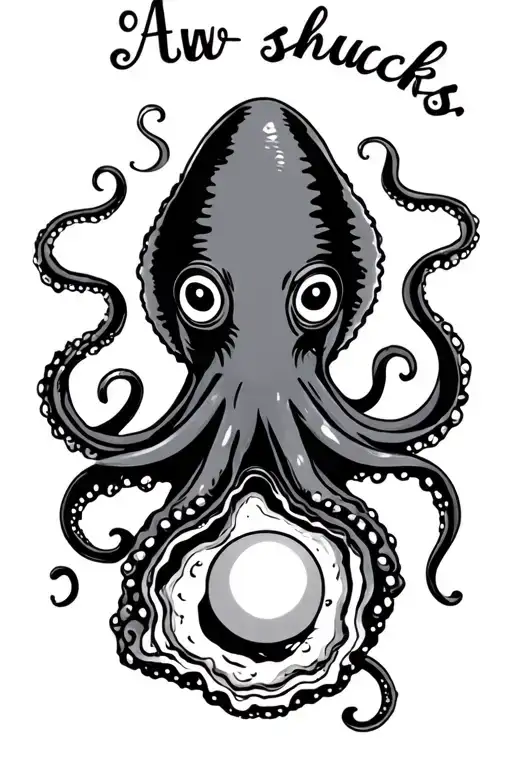 "Aww shucks" "Aww shucks" octopus and a oyster pearl inside