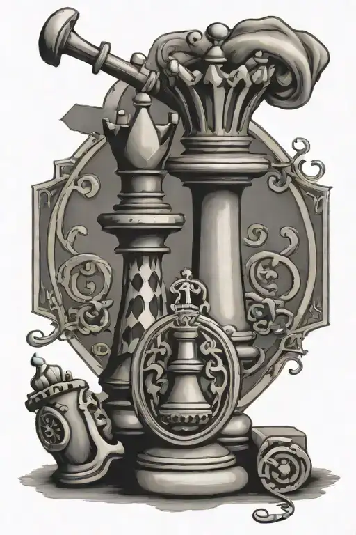 king chess piece as a key with he's queen opposite as a lock - Variation 2