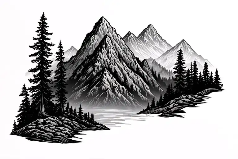 smoky mountains forearm tattoo