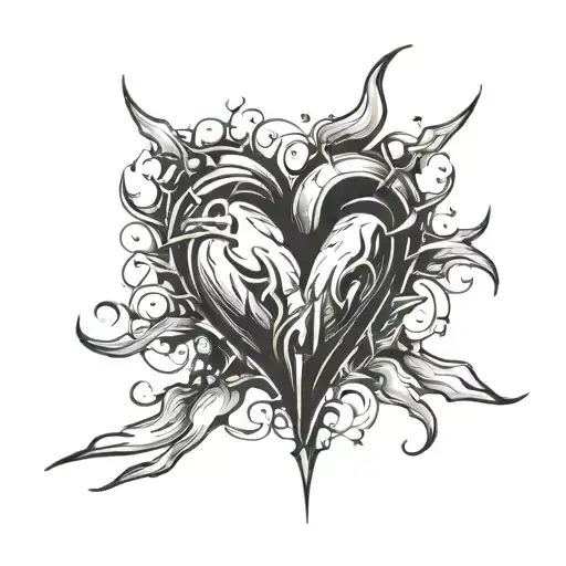 heart shape with spike around it