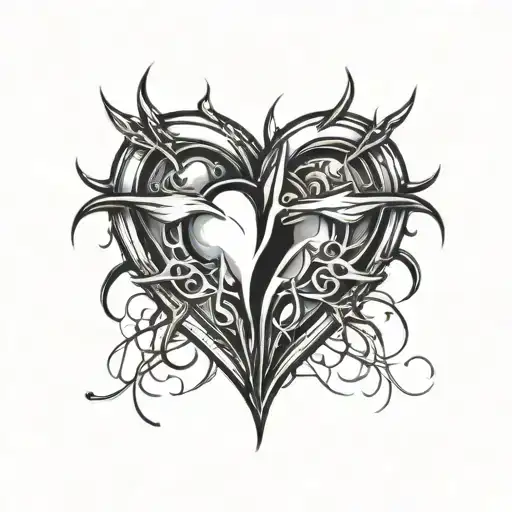 heart shape with  spike around it  - Variation 2