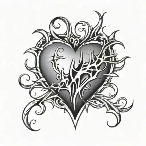 heart shape with  spike around it  - Variation 3