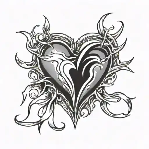 heart shape with  spike around it  - Variation 4