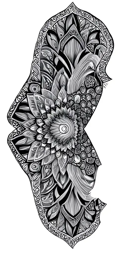 cover up geometric mandala psychedelic interpretation - Variation 1