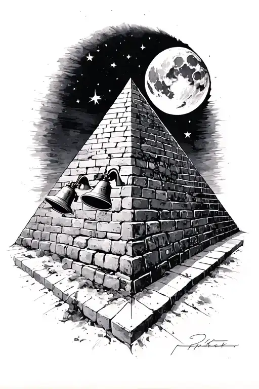 pink floyd pyramid prism, moon, brick wall and division bells - Variation 3