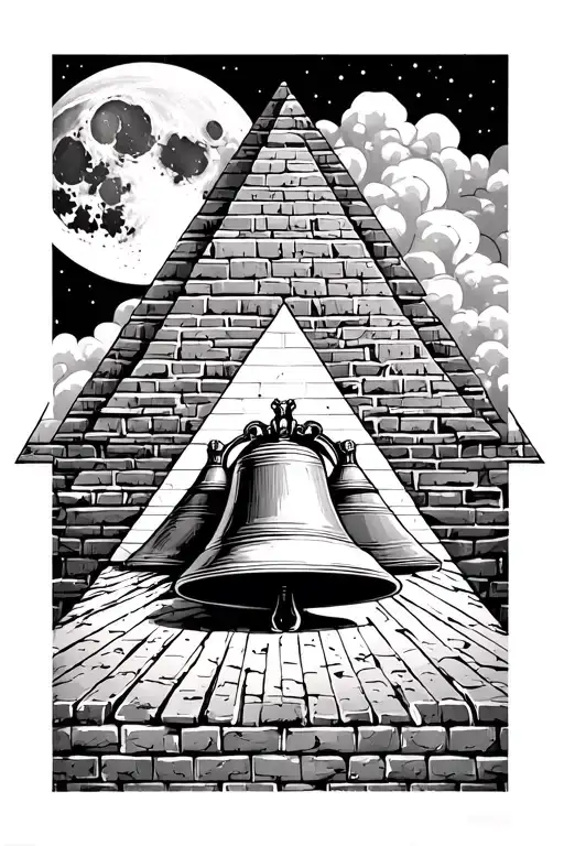 pink floyd pyramid prism, moon, brick wall and division bells - Variation 4