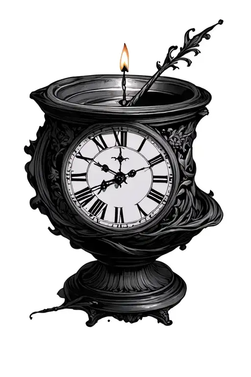 mealting candle with a roman numeral clock face - Variation 2