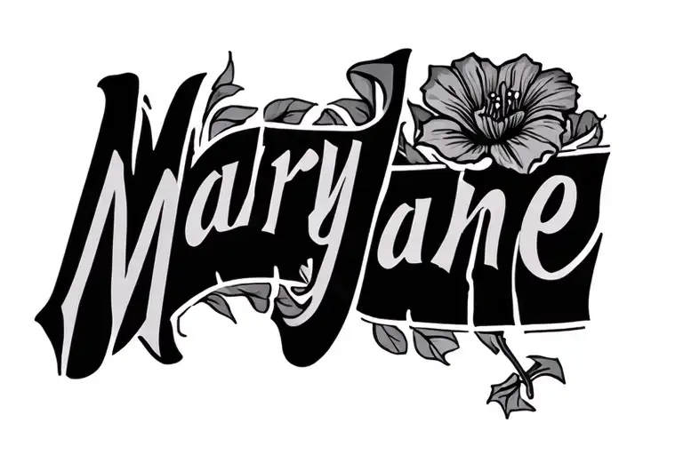 Maryjane Name Tattoo sleeve - Variation 2
