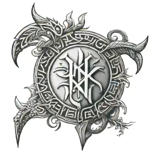 Vikings tattoos with runes - Variation 2