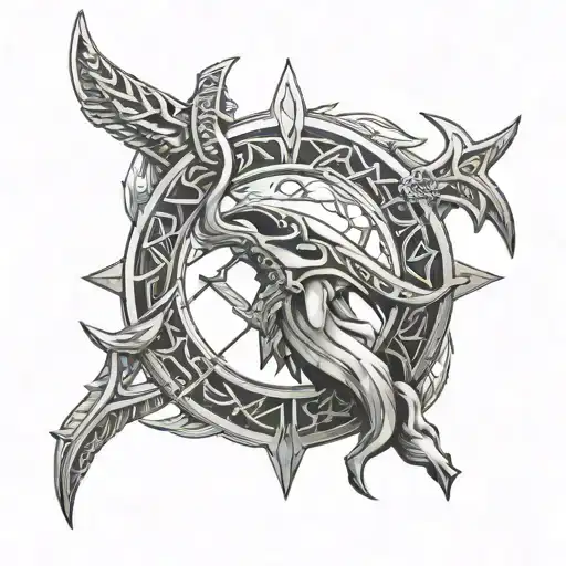 Vikings tattoos with runes - Variation 3