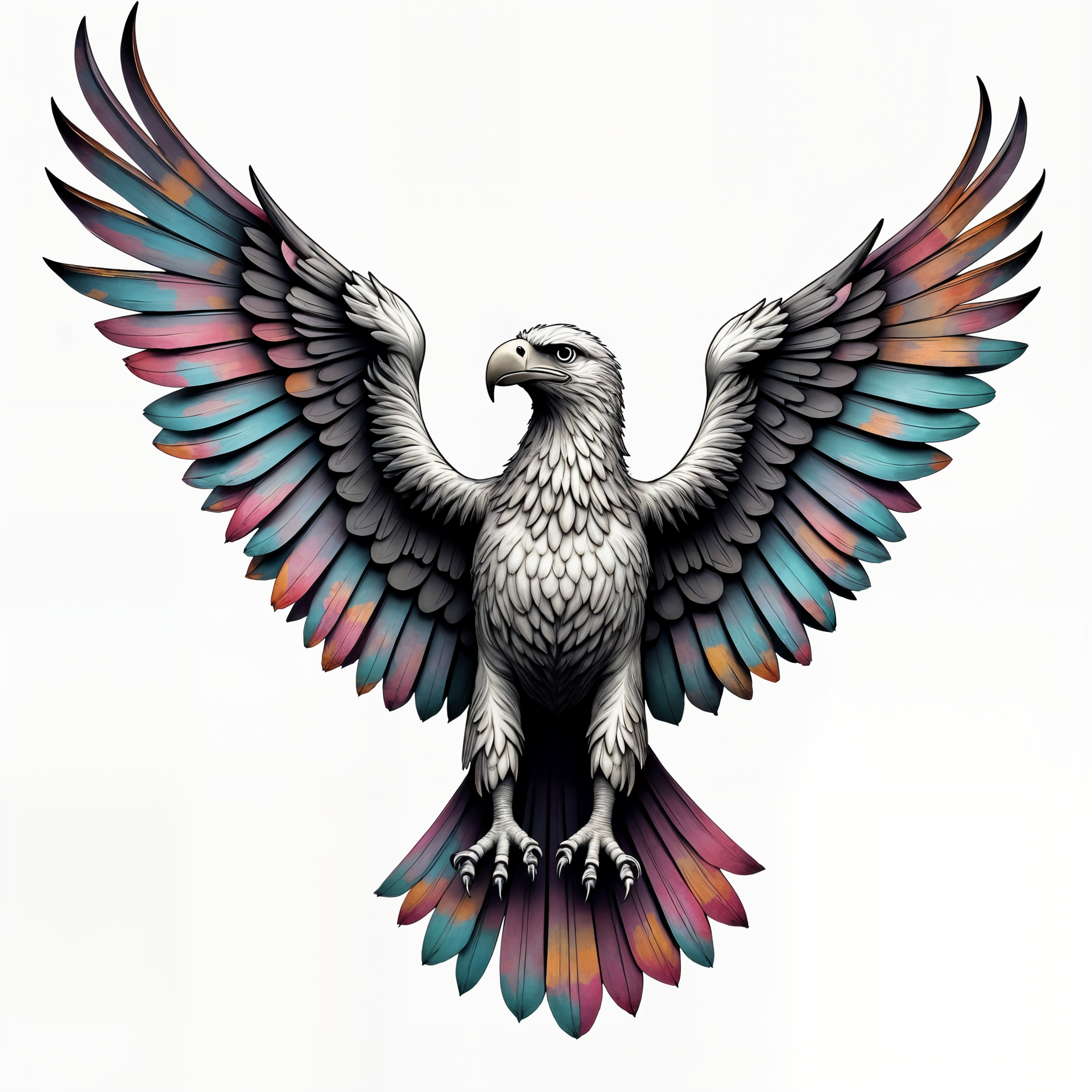 Nontraditional eagle with spread wingsundefined