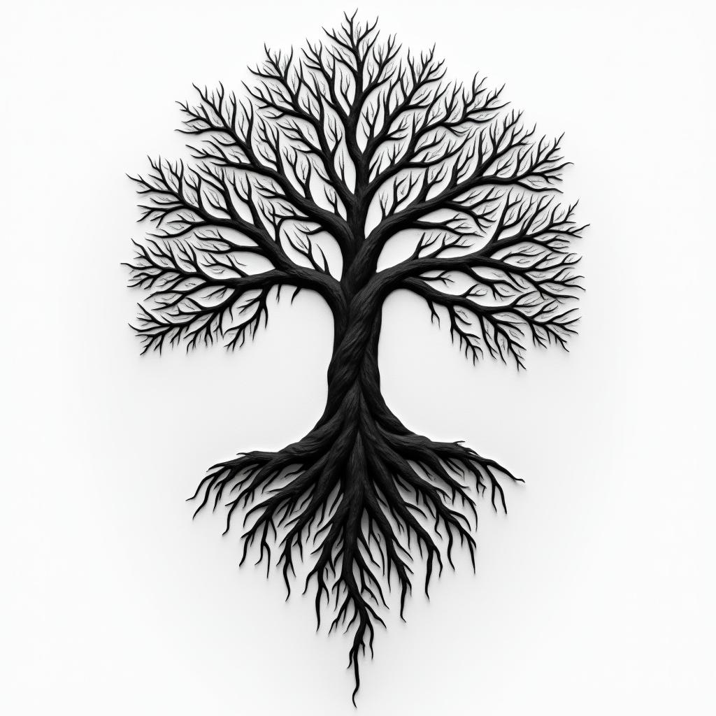 Tree of Life on backhigly detailed tattoo - Variation 3
