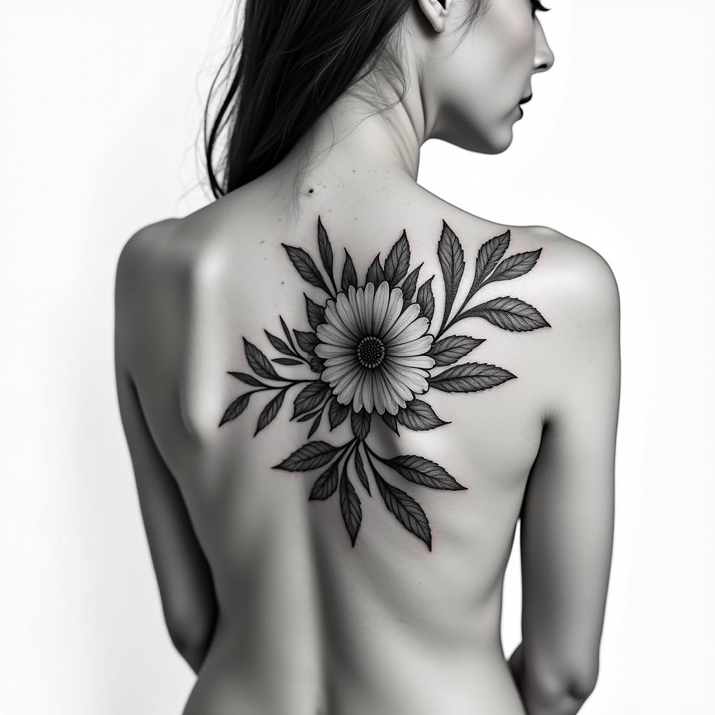 Flower shoulder tattoohigly detailed tattoo