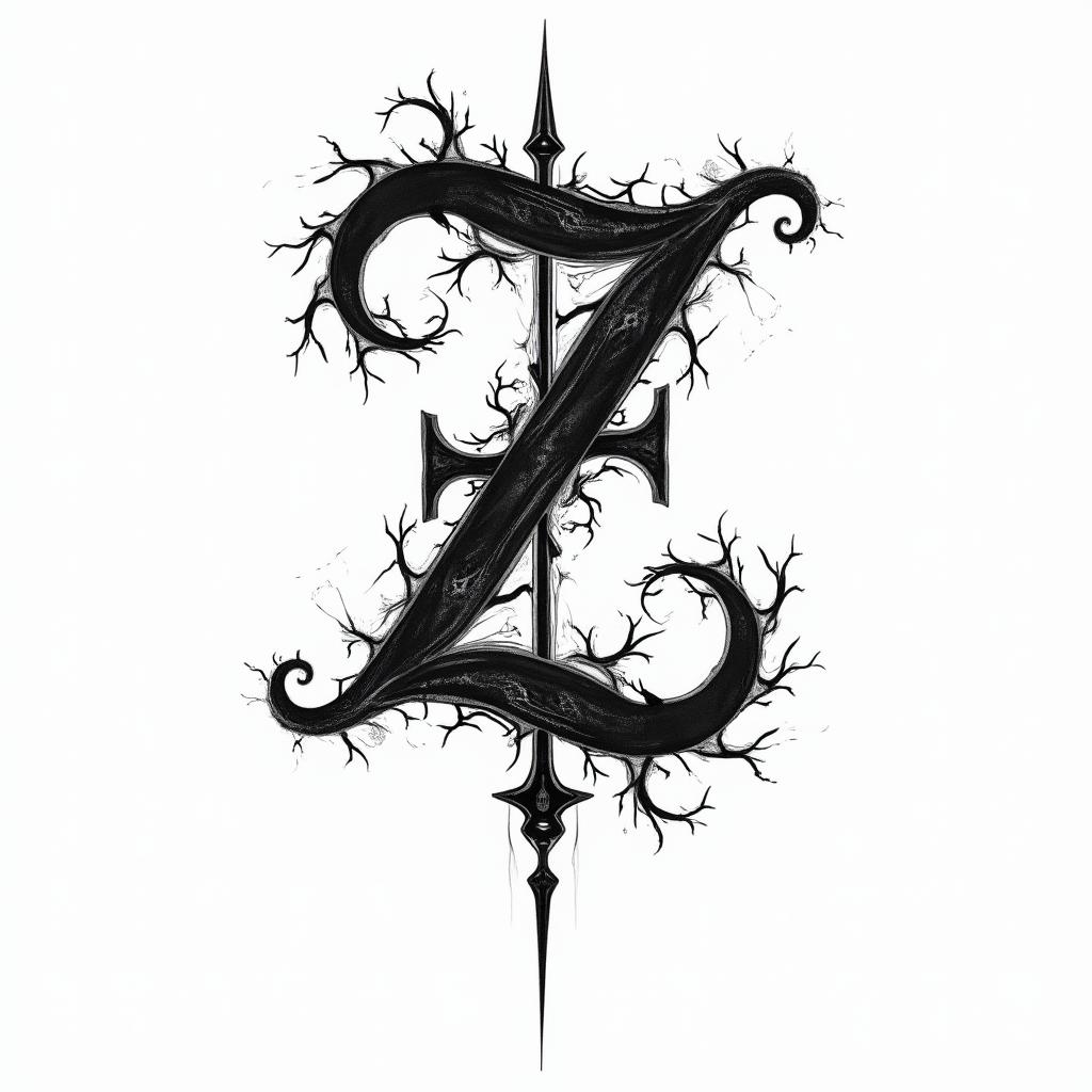 Ezra, Capricorn, December 27thtext-based tattoo, gothic font ultra-realistic, perfectly placed, high-quality font design, photo-realistic shading, 8k, high quality, finely detailed typography