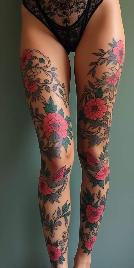 Tiger Lillie’sin bohemian style tattoo, 8k - Variation 4