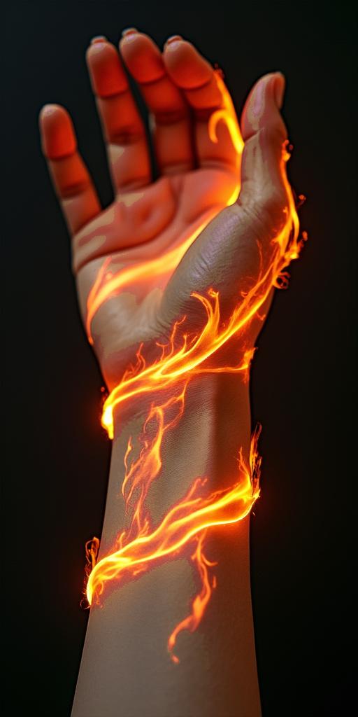 Coil over shockin flame tattoo style showcasing fiery elements with dynamic flame patterns, glowing effect of flames, natural colors - Variation 8