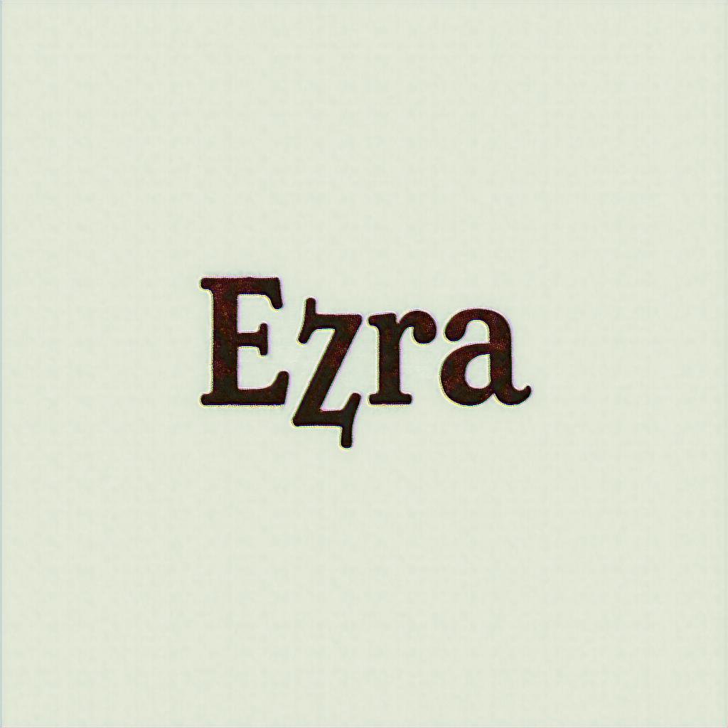 Ezra, Capricorn, December 27thminimalist text-based tattoo, Monospace font ultra-realistic, perfectly placed, high-quality font design, photo-realistic shading, 8k, high quality, finely detailed typograph - Variation 3