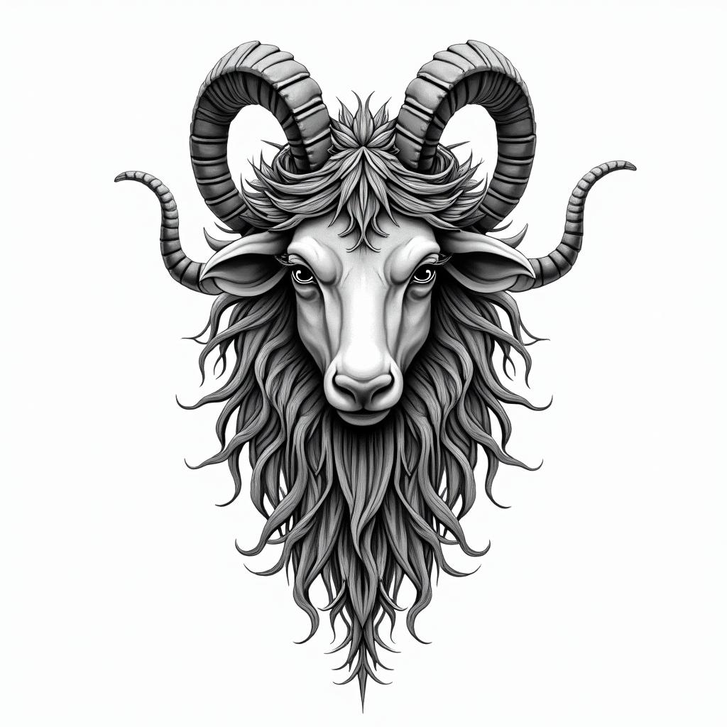 Ezra, Capricorn, December 27thin bohemian style tattoo, 8k - Variation 3