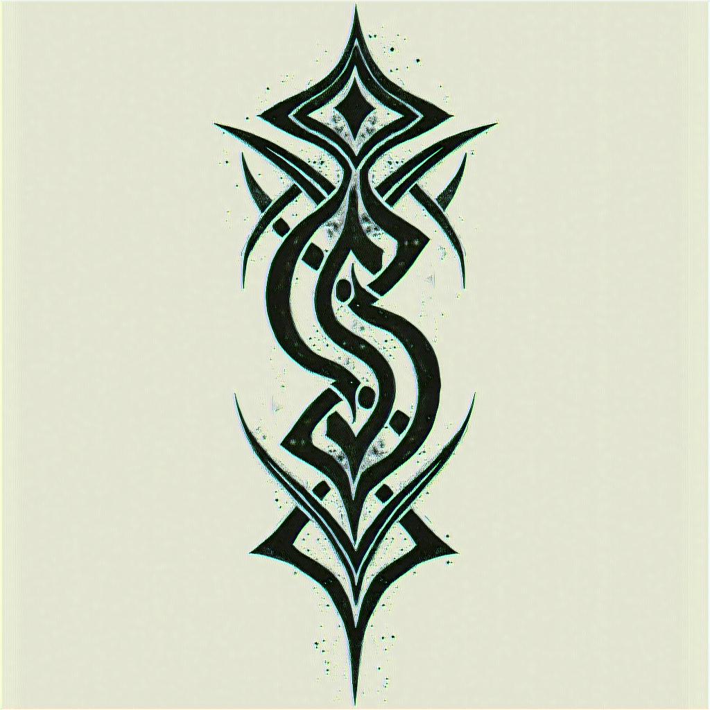 Nothing is pure, no one is saintly.in tribal tattoo style, featuring bold and black geometric shapes, curved lines, intertwine and flow seamlessly, creating a powerful and symbolic design, polynesian and maori styles