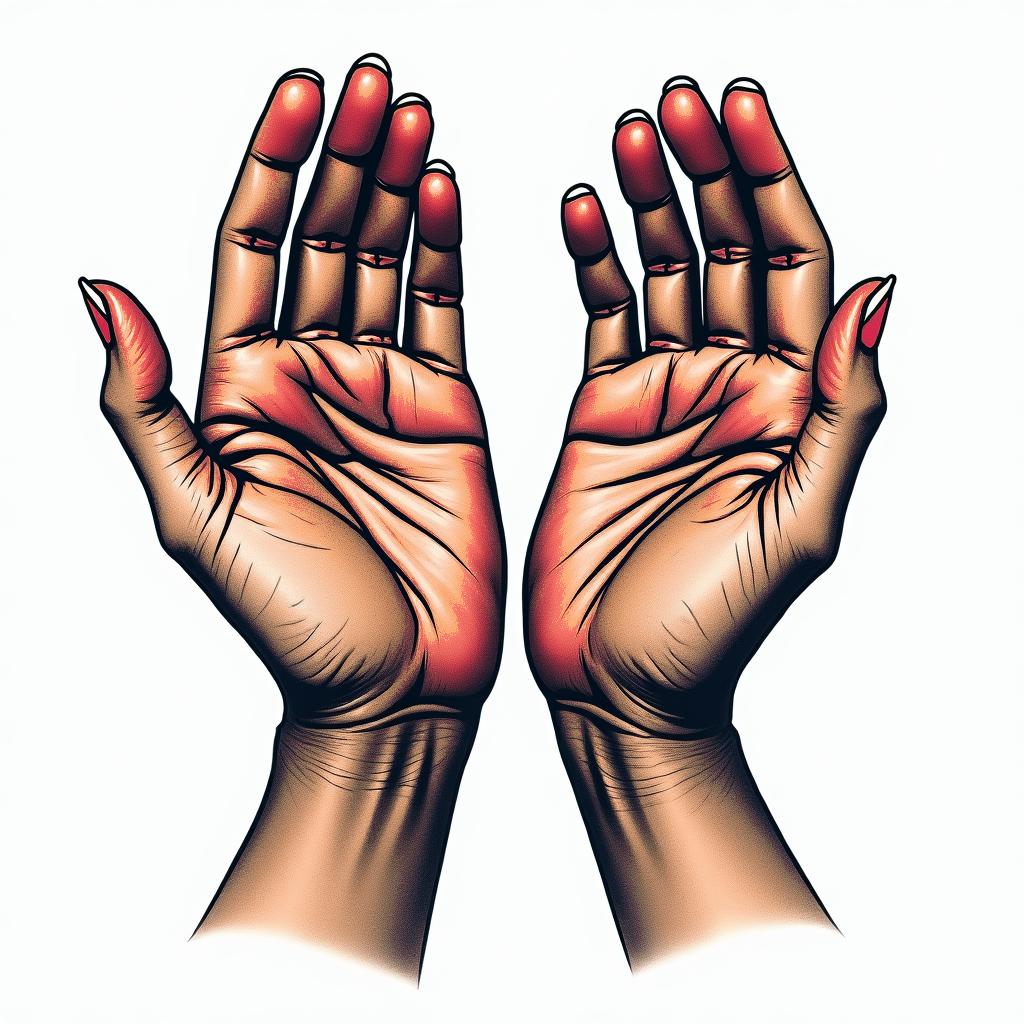 Idol handsin pop art style tattoo, featuring bold and vibrant colors, exaggerated outlines, iconic imagery, inspired by comic books and speech bubbles, comic book characters, retro pop culture - Variation 2