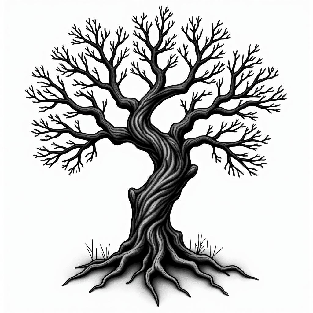 Poison Treein authentic tattoo style, incorporating traditional modifications, bold black outlines, solid color fills, featuring classic authentic elements