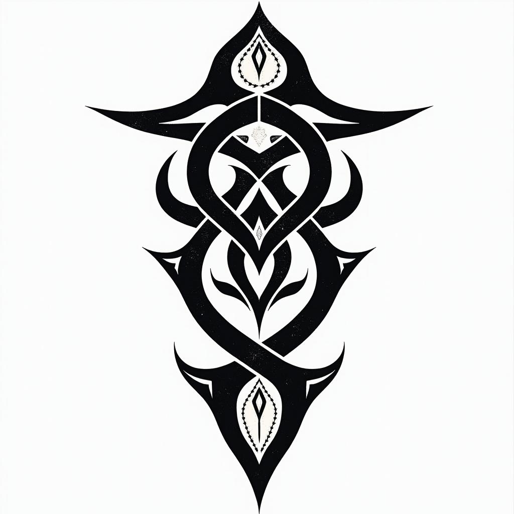 Ezra, Capricorn, December 27thin tribal tattoo style, featuring bold and black geometric shapes, curved lines, intertwine and flow seamlessly, creating a powerful and symbolic design, polynesian and maori styles - Variation 3