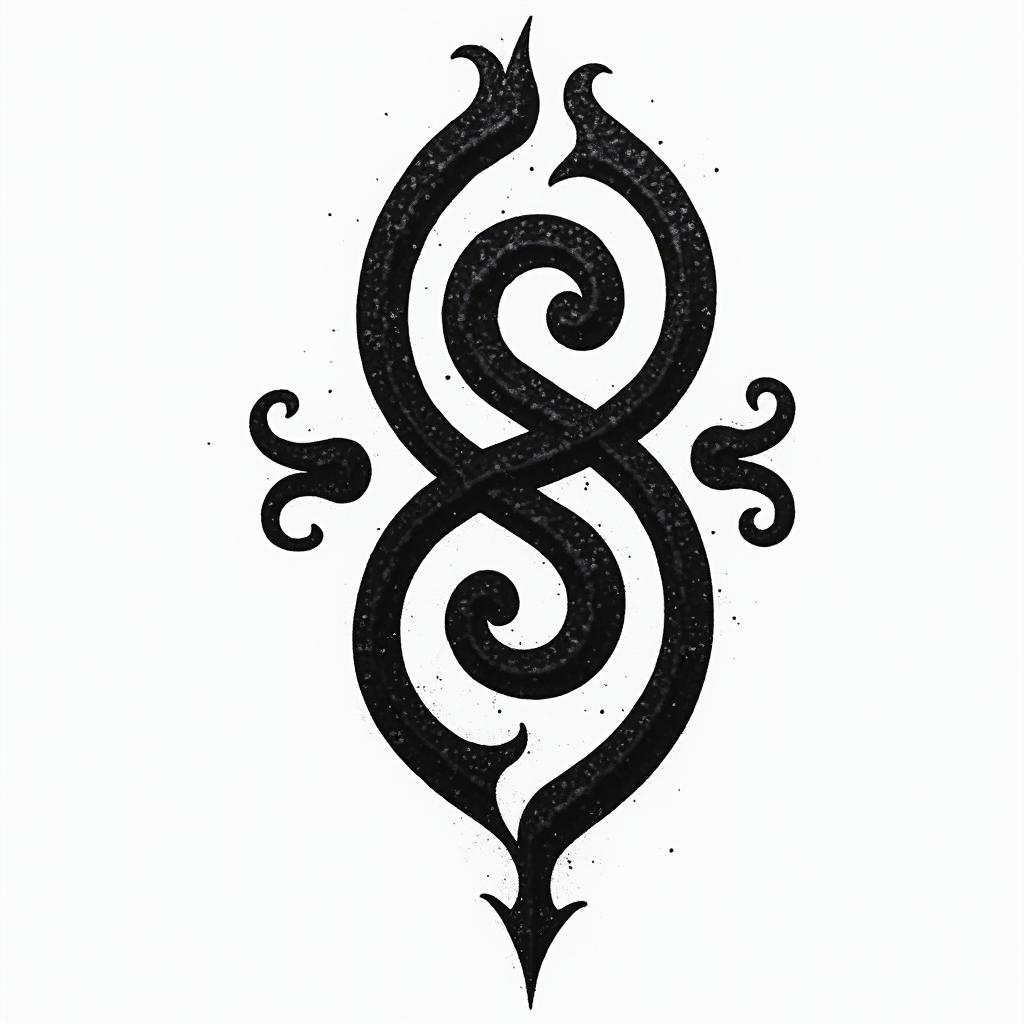 Ezra, Capricorn, December 27thin tribal tattoo style, featuring bold and black geometric shapes, curved lines, intertwine and flow seamlessly, creating a powerful and symbolic design, polynesian and maori styles