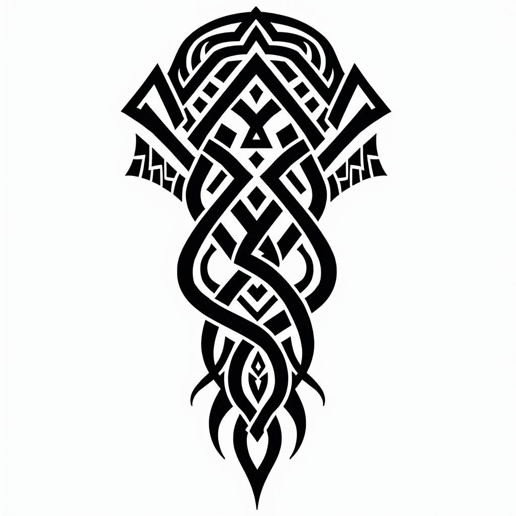 Ezra, Capricorn, December 27thin tribal tattoo style, featuring bold and black geometric shapes, curved lines, intertwine and flow seamlessly, creating a powerful and symbolic design, polynesian and maori styles - Variation 2