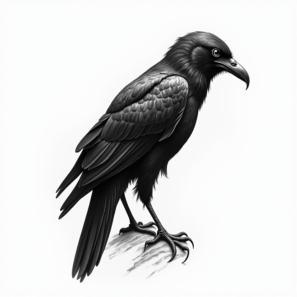 Crowhigly detailed tattoo