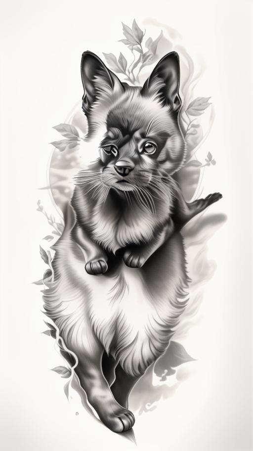 A highly detailed and lifelike composition, tattoo art, realism style, ultra-high resolution, smooth gradients and intricate textures, monochromatic black-and-gray tones, diffused soft lighting for natural depth.undefined - Variation 220