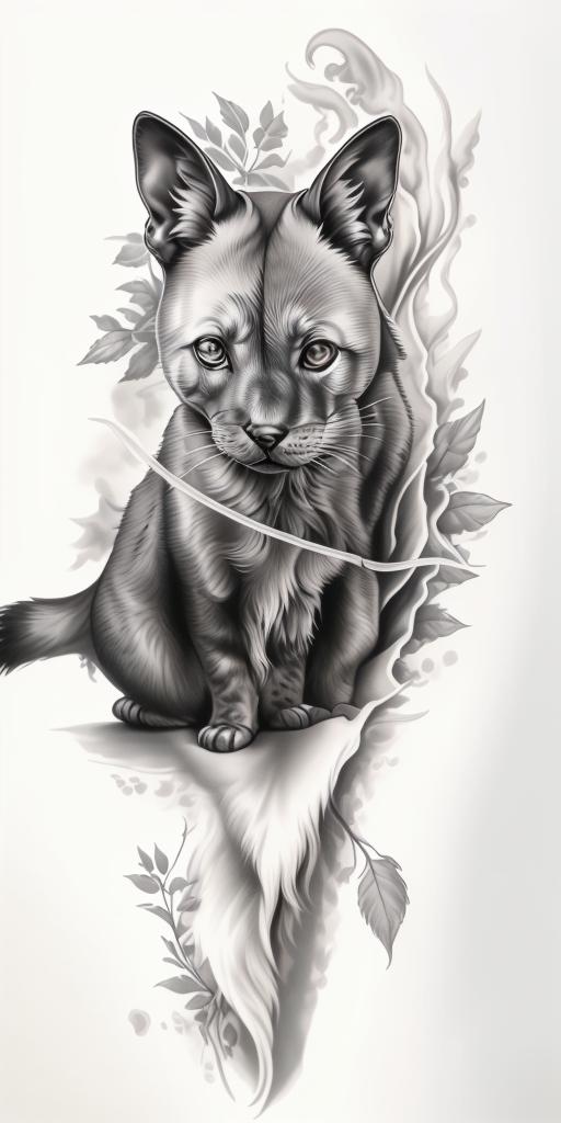 A highly detailed and lifelike composition, tattoo art, realism style, ultra-high resolution, smooth gradients and intricate textures, monochromatic black-and-gray tones, diffused soft lighting for natural depth.undefined - Variation 217