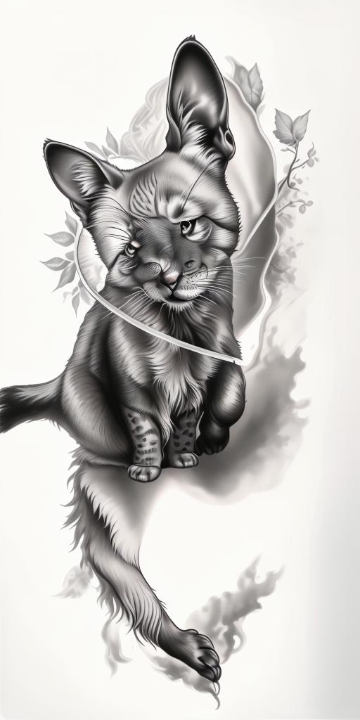 A highly detailed and lifelike composition, tattoo art, realism style, ultra-high resolution, smooth gradients and intricate textures, monochromatic black-and-gray tones, diffused soft lighting for natural depth.undefined - Variation 216