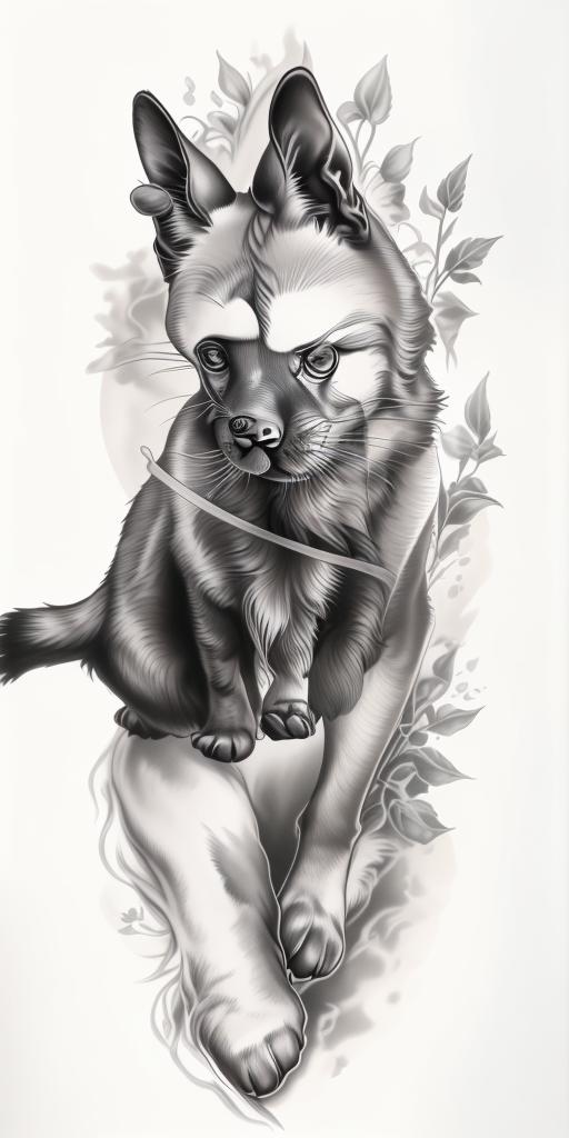 A highly detailed and lifelike composition, tattoo art, realism style, ultra-high resolution, smooth gradients and intricate textures, monochromatic black-and-gray tones, diffused soft lighting for natural depth.undefined - Variation 212