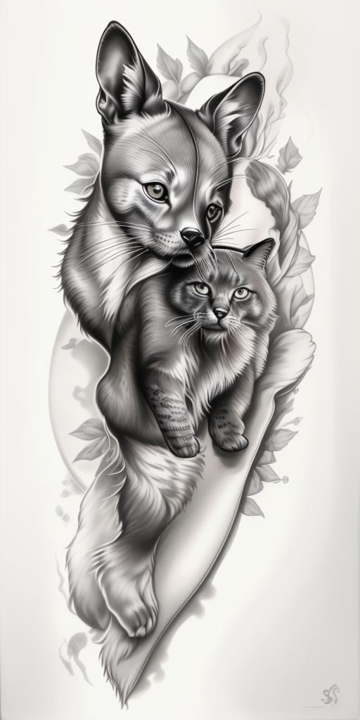 A highly detailed and lifelike composition, tattoo art, realism style, ultra-high resolution, smooth gradients and intricate textures, monochromatic black-and-gray tones, diffused soft lighting for natural depth.undefined - Variation 208