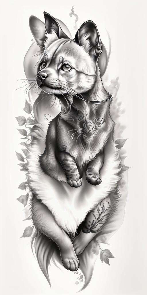 A highly detailed and lifelike composition, tattoo art, realism style, ultra-high resolution, smooth gradients and intricate textures, monochromatic black-and-gray tones, diffused soft lighting for natural depth.undefined - Variation 210