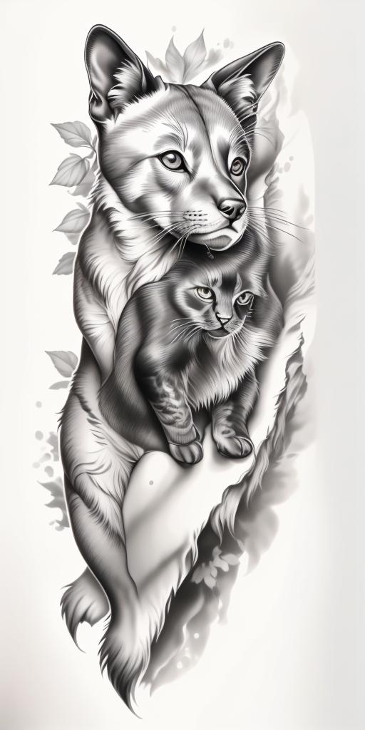A highly detailed and lifelike composition, tattoo art, realism style, ultra-high resolution, smooth gradients and intricate textures, monochromatic black-and-gray tones, diffused soft lighting for natural depth.undefined - Variation 209